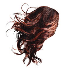 Naklejka premium Flowing hair isolated on transparent background for beauty design.