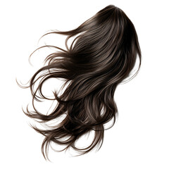 Naklejka premium Flowing hair isolated on transparent background for beauty design.