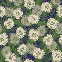 The seamless pattern with flowers
