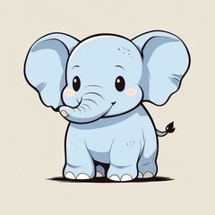 Fototapeta premium Adorable Baby Elephant Illustration