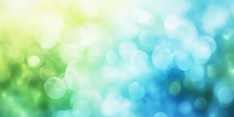 Fototapeta premium Beautiful Blurred Background with Soft Light Effects in Green and Blue Shades for Creative Design and Artistic Projects