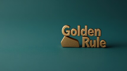 Golden rule typography displayed prominently on a teal surface, emphasizing clear design and bold lettering. Golden Rule Week