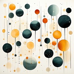 A Minimalist Pen and Ink Artwork Featuring a Golden Circle