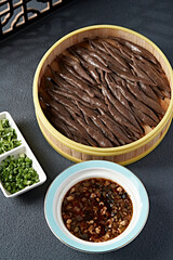 Zhangjiakou local cuisine black oat noodle fish