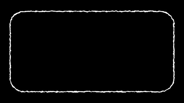  Rounded Frame Hand-Drawn Chalk Sketch Scribble Animation on Black Background in 4K and HD for Borders and Highlights