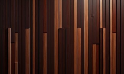 Brown planks arranged vertically on a wall to make a wood textured background for interior