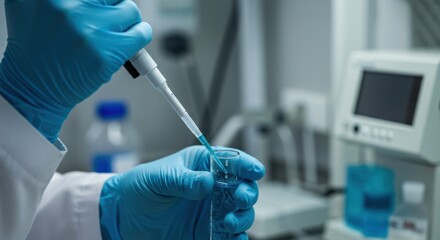 Scientist Adding Liquid to Test Tube in Laboratory Setting for Research