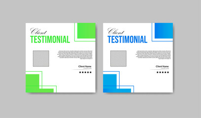 Simple and clean design, with creative background for client testimonial or customer review design template, stylish modern customer service feedback