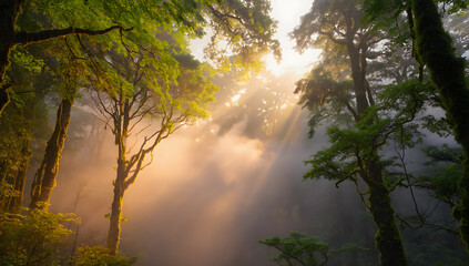 Obraz premium Peaceful Woodland Full of Greenery