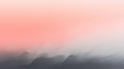 Obraz premium Gradient fill showcasing soft pastel colors transitioning from pink to light gray with subtle texture resembling distant mountains at dusk