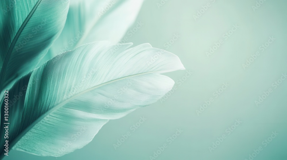 Leinwandbilder soft mint feathers create a calming atmosphere in a serene minimalist space