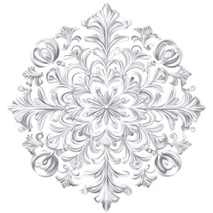Snowflake with intricate details isolated on transparent background