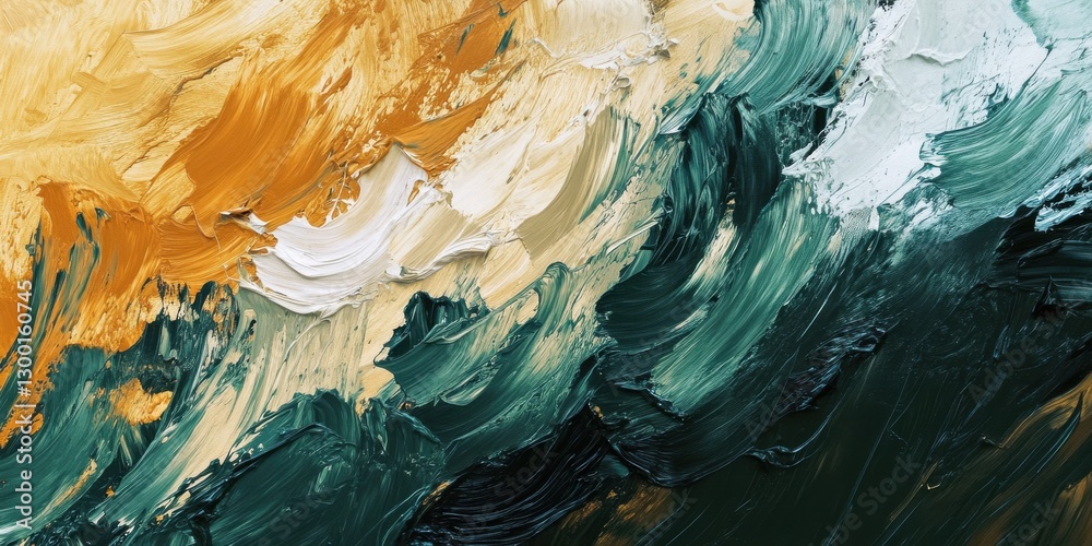 Aufkleber Abstract texture with thick paint strokes in a blend of warm and cool colors creating a dynamic visual effect
