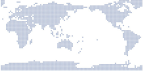 Simplified world map (APEC view) with blue square grid © Terry