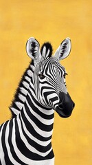 Naklejka premium Avant-garde zebra fashion, black-and-white outfit, silver jewelry