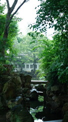 The classical Chinese garden buildings view in Suzhou of the China