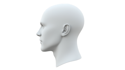 Intriguing abstract head design, swirling green and blue patterns on white for modern art, tech, psychology projects