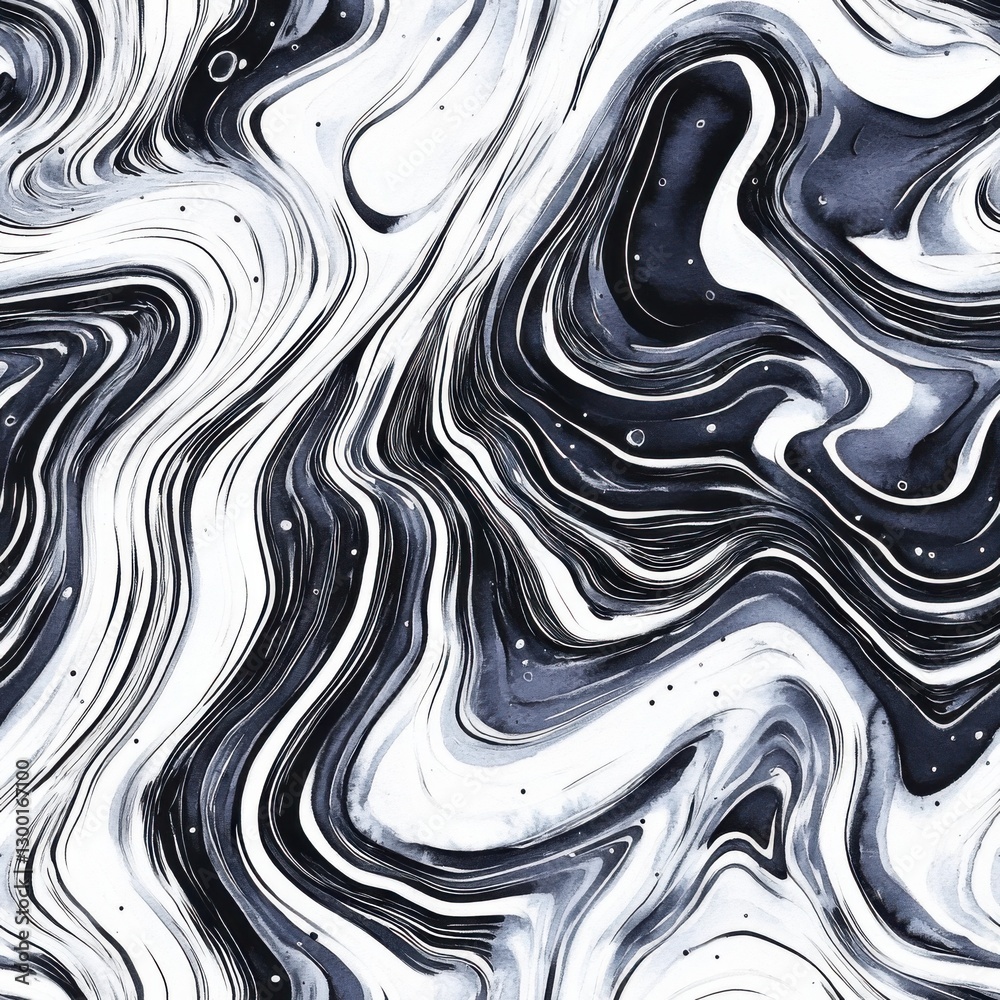 Aufkleber dynamic doodle cartoon drawings in watercolor showcasing flowing patterns and textures