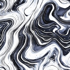 Obraz premium Dynamic doodle cartoon drawings in watercolor showcasing flowing patterns and textures