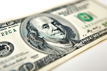 Close-up of a hundred-dollar bill highlighting intricate details and textures.