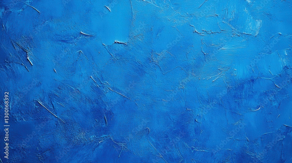 Poster Bright cobalt blue flat background with textured surface showcasing vibrant color and depth