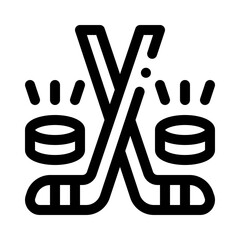 Hockey Stick & Puck line icon