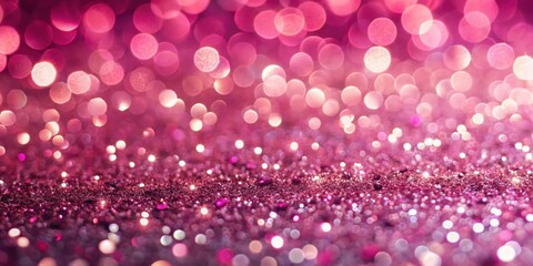 Pink background with intricate sequins and metallic glitter effect, shimmering softly in warm lighting, evoking a sense of festive cheer, metallic, festive atmosphere