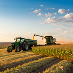 Fototapeta premium combine harvester working in the field