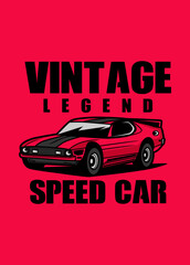 Vintage Speedcar Cartoon