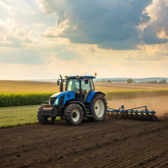 Fototapeta premium tractor in a field