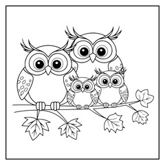 Cute Owl Bold and Easy Coloring Book for Kids and Adults