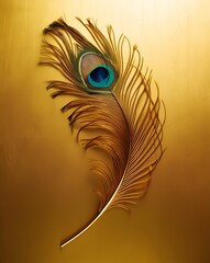 Obraz premium peacock feather on black background