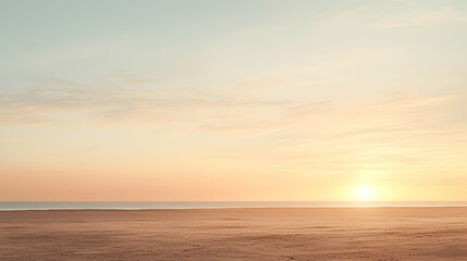Obraz premium Peaceful Sunset Over a Sandy Beach