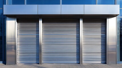 An Aluminum Door with Horizontal Panels
