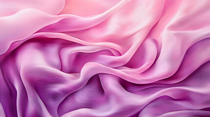 Fototapeta premium Pink purple ombre silk fabric texture background, draped waves, studio shot, design element