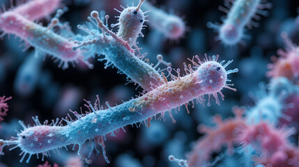 Fototapeta premium Clostridium Botulinum Bacteria in Low-Resolution Image