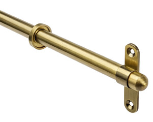 Brass curtain rod on a transparent background