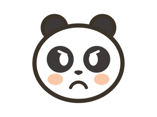 怒っているかわいいパンダの顔のアイコンイラスト