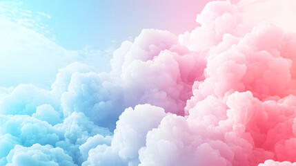 Fototapeta premium Pastel Cloudscape Aerial view of vibrant, colorful clouds illuminated by sunlight, ideal for dreamy backgrounds