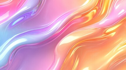 Obraz premium Abstract fluid wave dynamics, characterized by vibrant colors, undulating motions, and iridescent textures, create a mesmerizing and hypnotic digital art composition that is visually striking