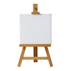 Minimalist easel holding a white canvas