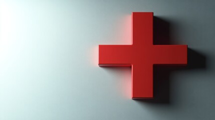 Obraz premium Representing faith, hope, and courage, a red cross on a white field is often used as a national flag, symbolizing bravery and ultimate sacrifice