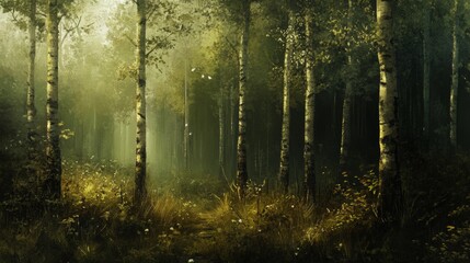 Obraz premium Abstract forest – artistic embodiment of nature