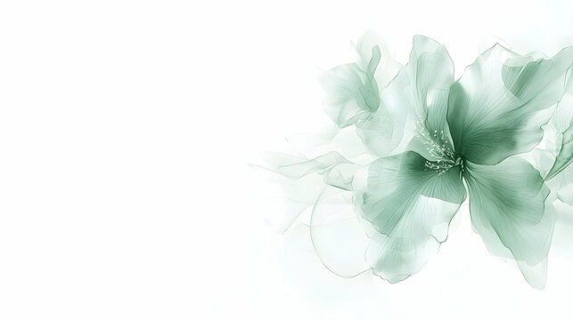 Elegant sage green floral design on white background, perfect for wedding invitations or website banners