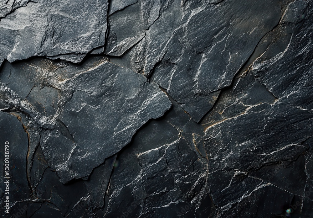 Poster dark slate texture background showing natural stone formation with varied patterns and lines suitabl