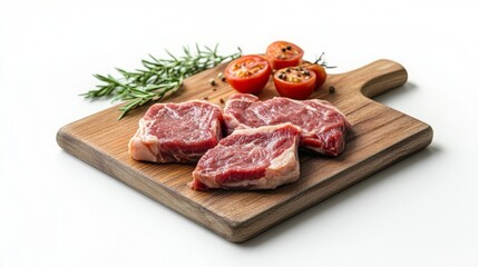 Kitchen cutting board with meat - freshness and quality