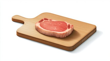 Fresh meat on a wooden board - an ideal product for cooking
