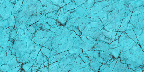 Bluish cyan-colored marble texture, polished marble for ceramic wall and floor tiles, abstract marbleized effect design, natural cracks with black-colored veins.