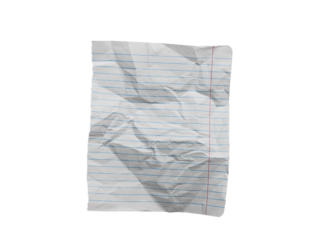 Wrinkled or crumpled lined white paper texture used as a white paper background texture in a design.