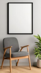 A stylish chair nestled beside a lively plant creating a harmonious blend of comfort and nature in the space